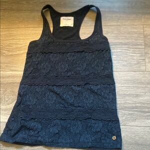 Abercrombie & Fitch Blue Ribbed Tank Top Sleeveless